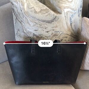 Mansur Gavriel EUC Black leather tote with red interior